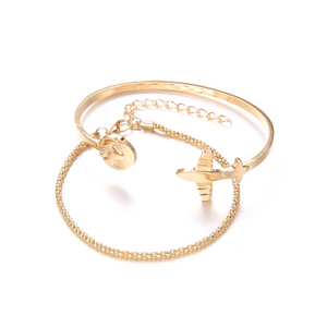 Gold Beautiful Airplane Bracelet