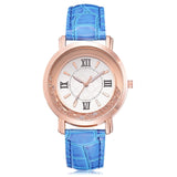 Set Auger Leather Stainless Steel Quartz Watch