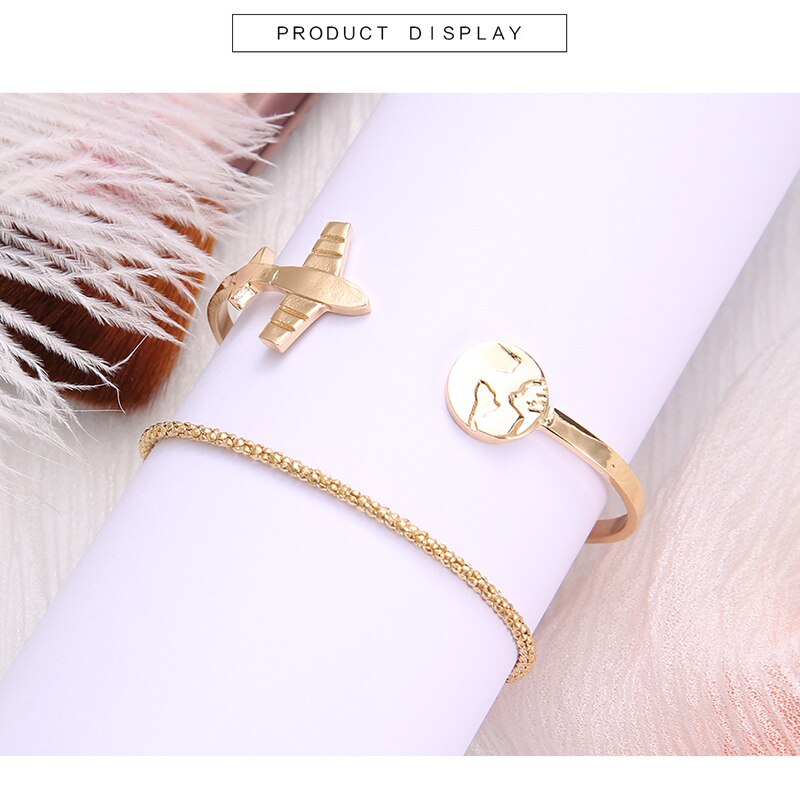 Gold Beautiful Airplane Bracelet