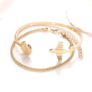 Gold Beautiful Airplane Bracelet