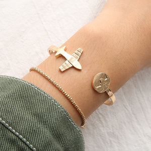 Gold Beautiful Airplane Bracelet