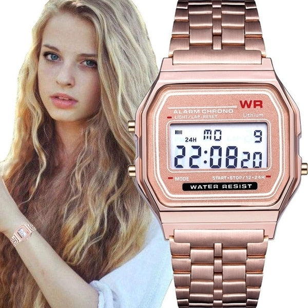 Quartz Watch Waterproof LED Digital