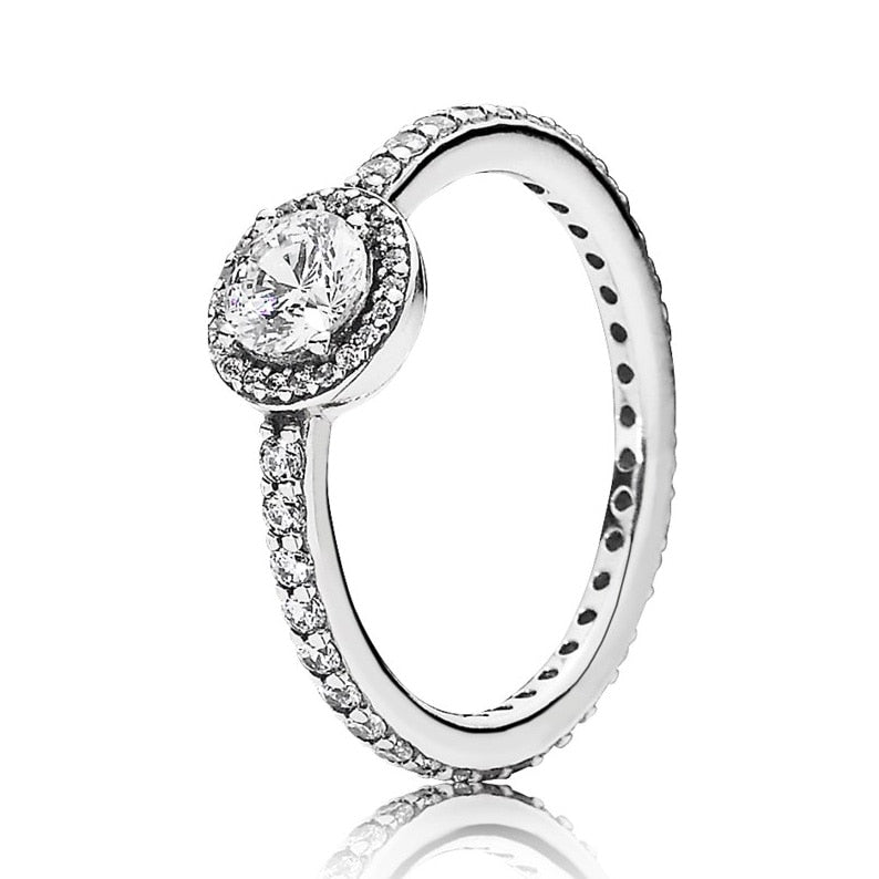 Sterling Silver Ring Pave Classic