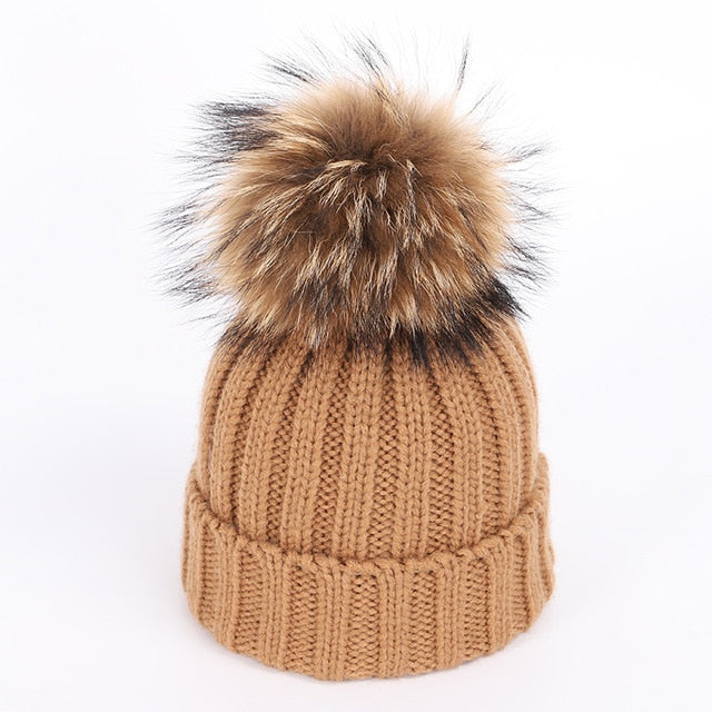 Autumn and winter women's knitted cotton hats