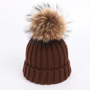 Autumn and winter women's knitted cotton hats