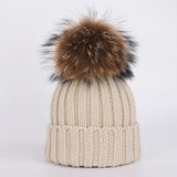 Autumn and winter women's knitted cotton hats