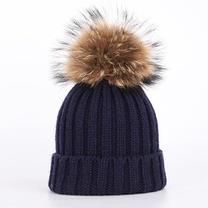 Autumn and winter women's knitted cotton hats