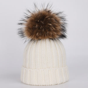 Autumn and winter women's knitted cotton hats