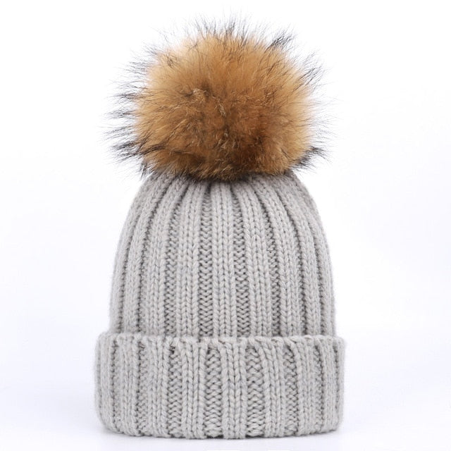 Autumn and winter women's knitted cotton hats