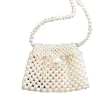 Women's Handmade Woven Pearl Bag