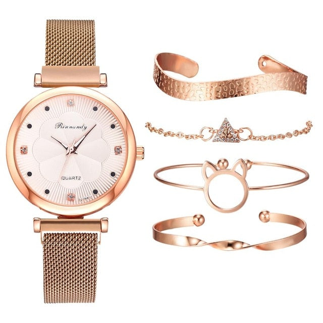 Fashion 5pcs Set Women Watches Luxury