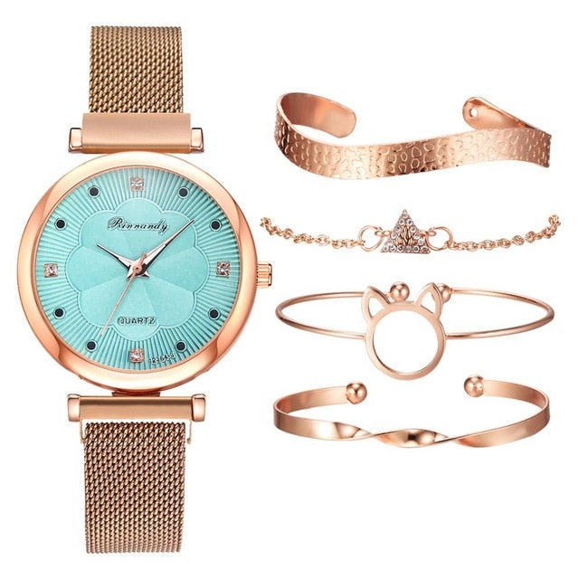 Fashion 5pcs Set Women Watches Luxury