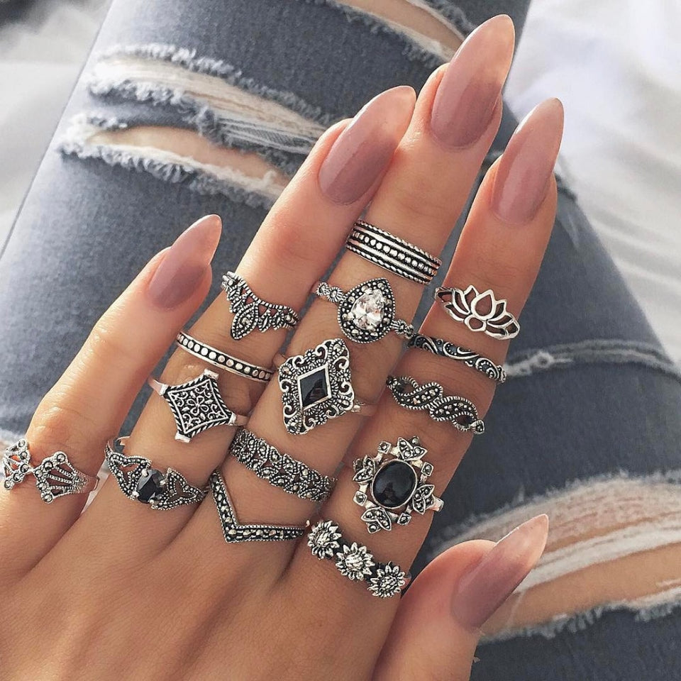 15 Pcs/set Bohemian Retro Crystal