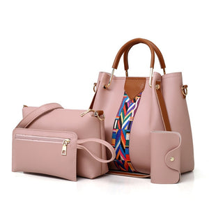 Hot New 4Pcs/Sets Handbags Leather