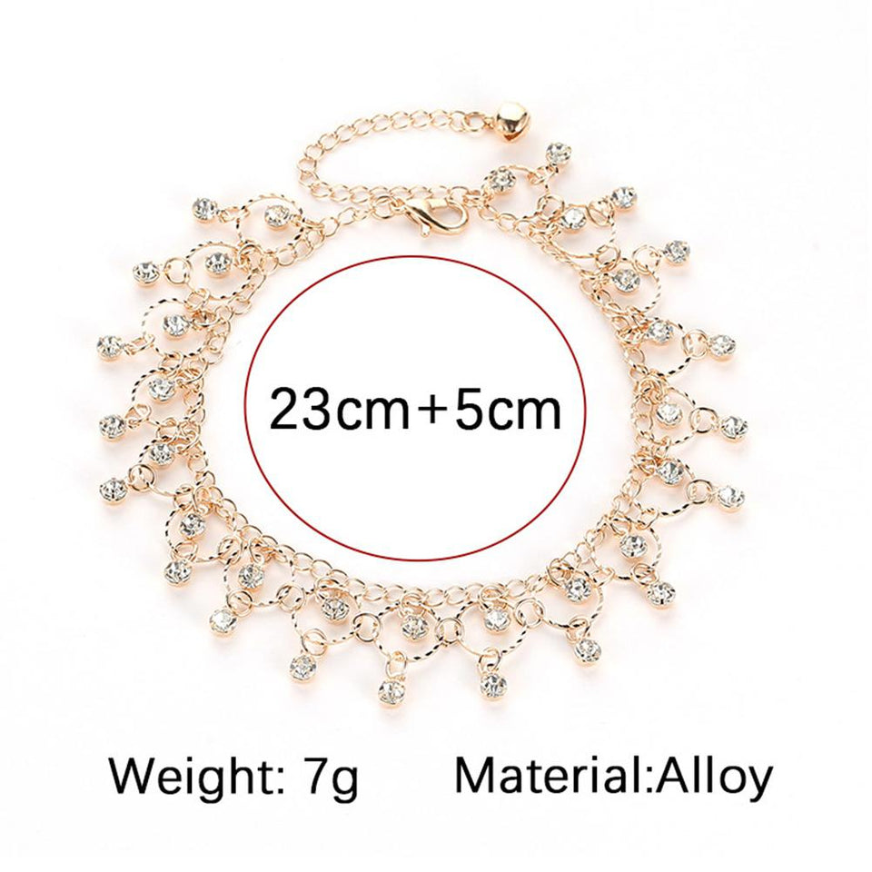 Crystal Tassel Pendant Anklet