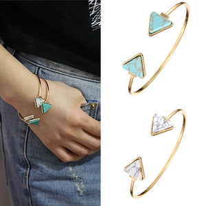 Geometric Triangle Open Cuff